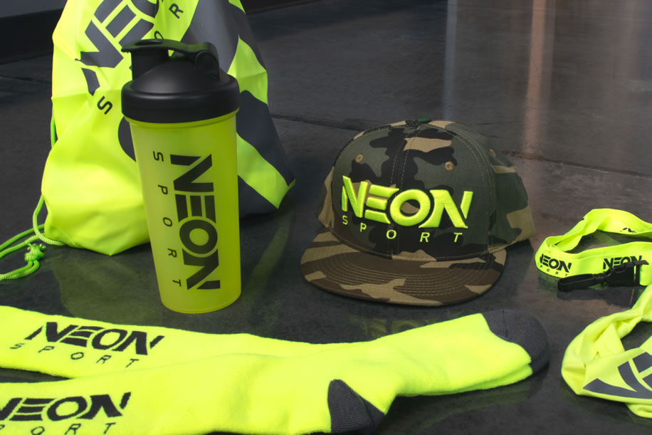 Neon apparel and bottles